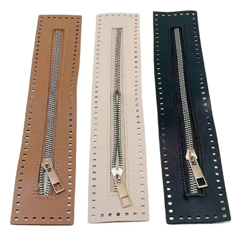 Cerniera in eco vera pelle 27 cm per borsa o borsetta – accessorio hardware solido per cucito, clutch o progetti artigianali