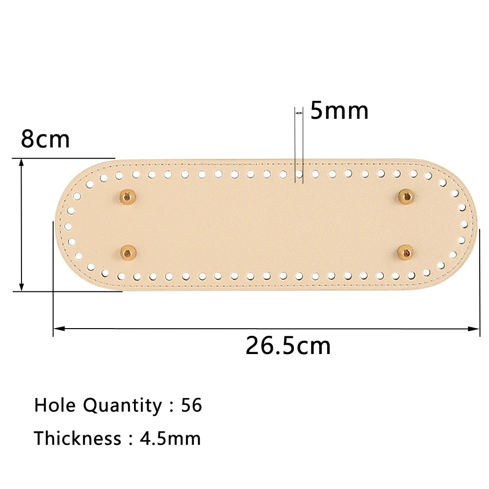 Fondi in PU Leather per Borsa DIY – 5 Taglie, Base Porta Borsa da Cucire per Borse all’Uncinetto, Parti Accessori Fai-da-Te