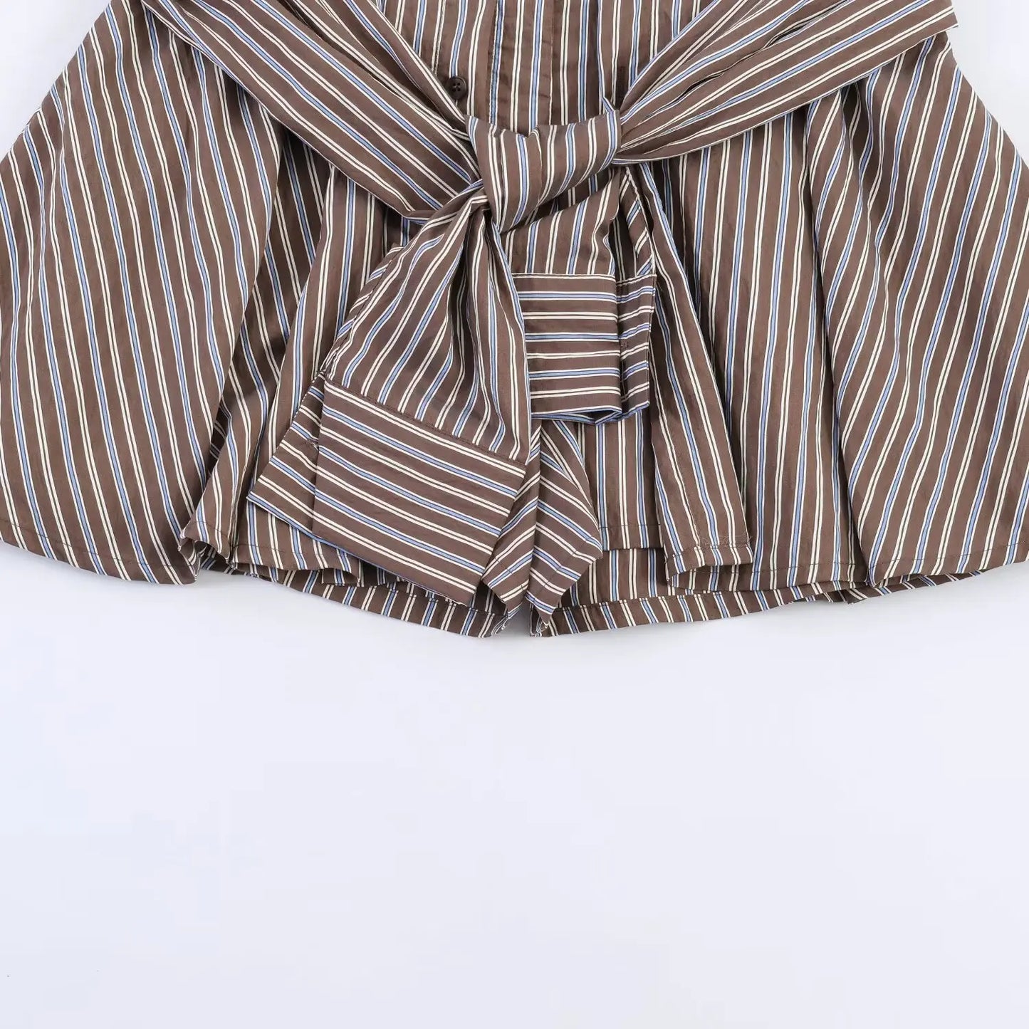 Shorts Donna a Righe Vita Alta – Pantaloncini Loose Estivi