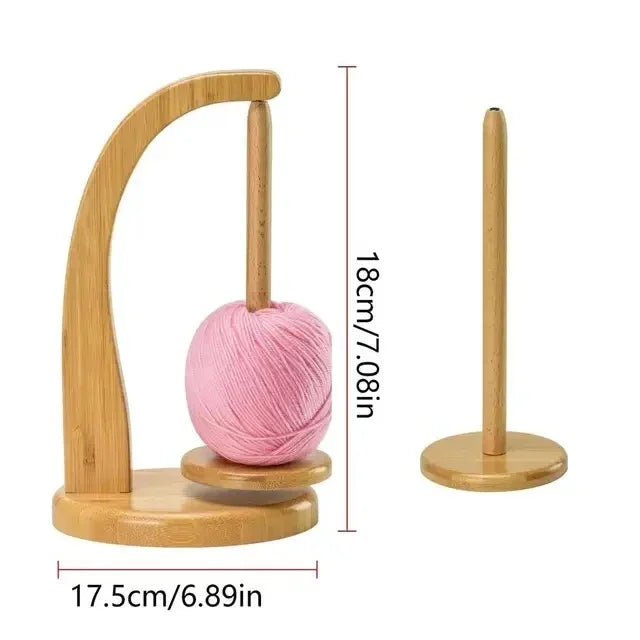 Supporto Gomitolo Filo in Legno Rotante con Sistema Magnetico – Porta Gomitolo per Uncinetto e Maglia