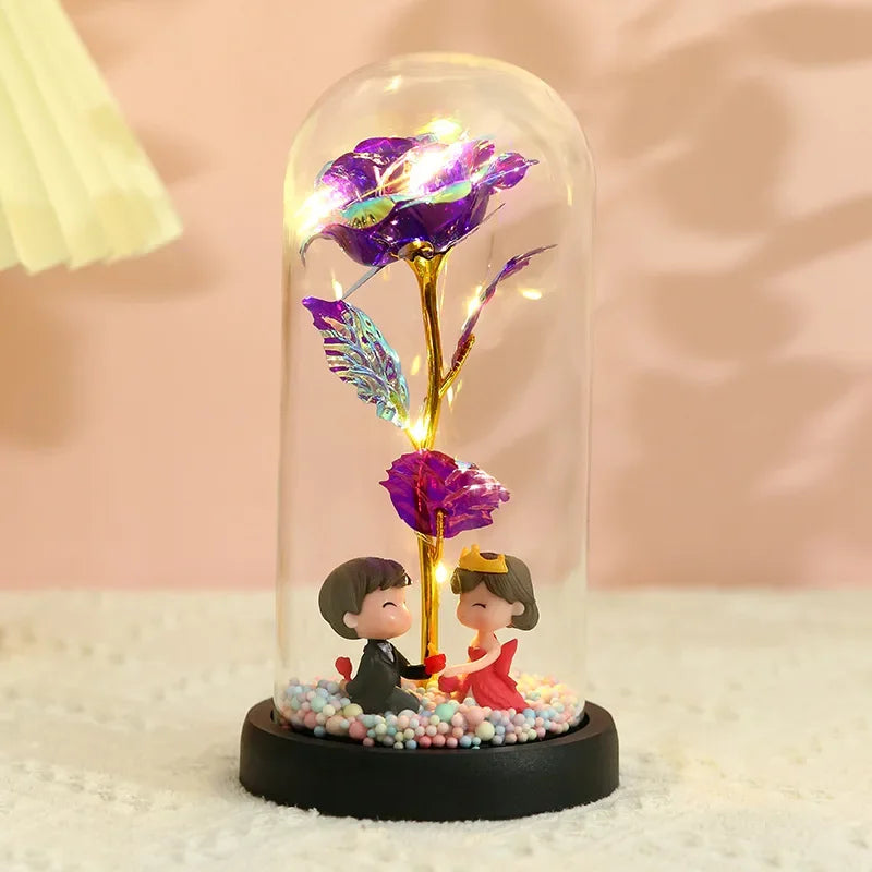 Rosa Eterna LED in Vetro – Regalo San Valentino per Fidanzata