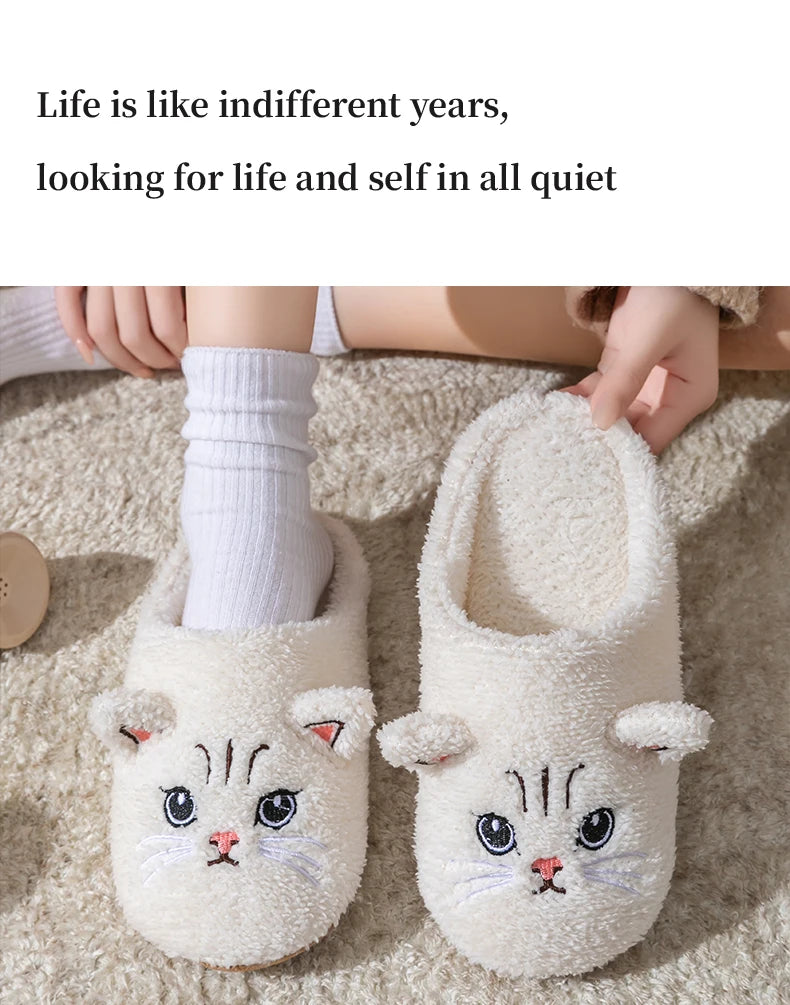 Pantofole Peluche Gatto Unisex per Casa, Invernali, Antiscivolo, Morbide e Calde
