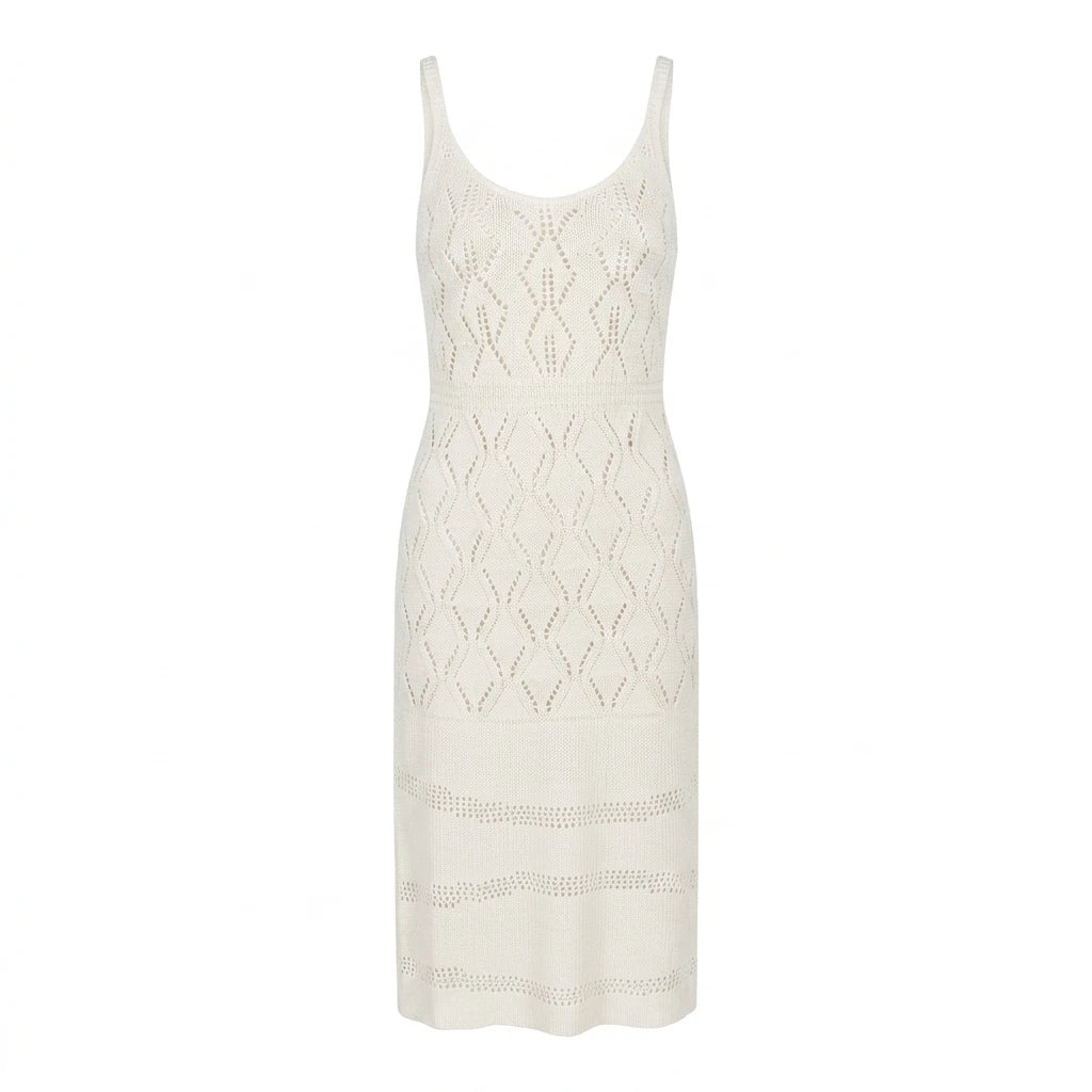 Copricostume Donna Bianco Traforato – Abito Mare Effetto Crochet
