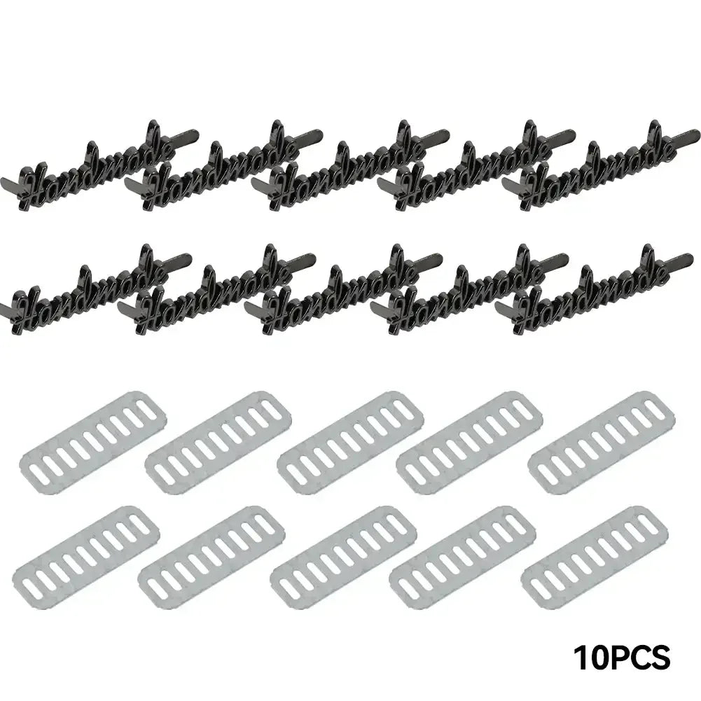 10Pcs Handmade etichette in metallo fatte a mano – Personalizzazione per abbigliamento, scarpe, borse e progetti