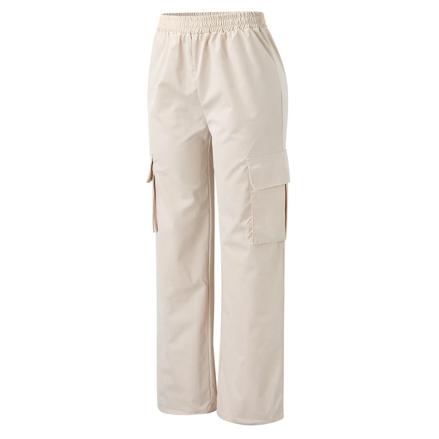 Pantaloni baggy jogger donna vita alta eleganti – pantaloni cargo straight chic oversize con vita elastica