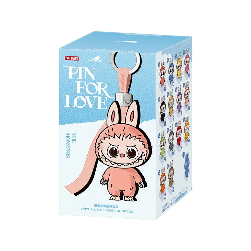 POP MART The Monster Pin for Love Series – Portachiavi in peluche vinilico, blind box (N-Z), edizione limitata, un pezzo per ordine
