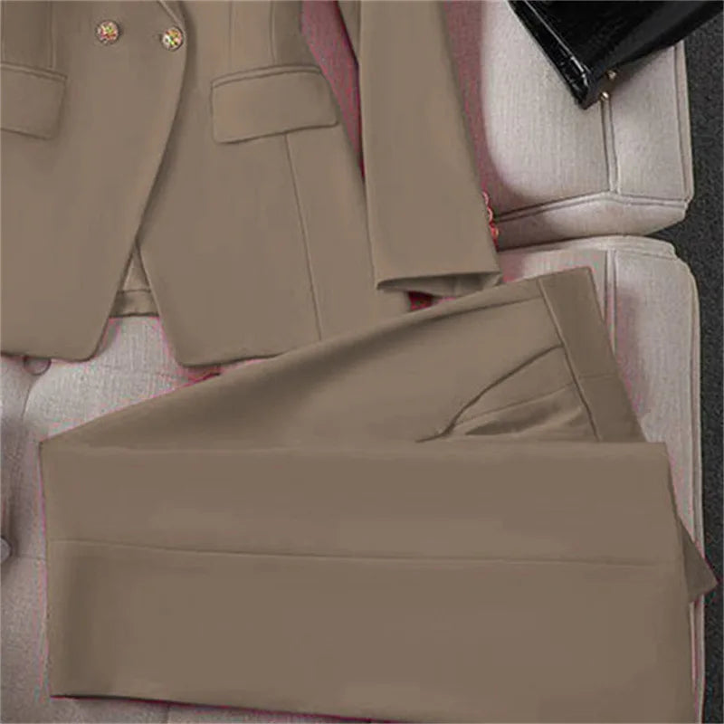 Completo blazer e pantaloni donna 2025 – Tailleur elegante a manica lunga, set 2 pezzi per ufficio, stile casual chic