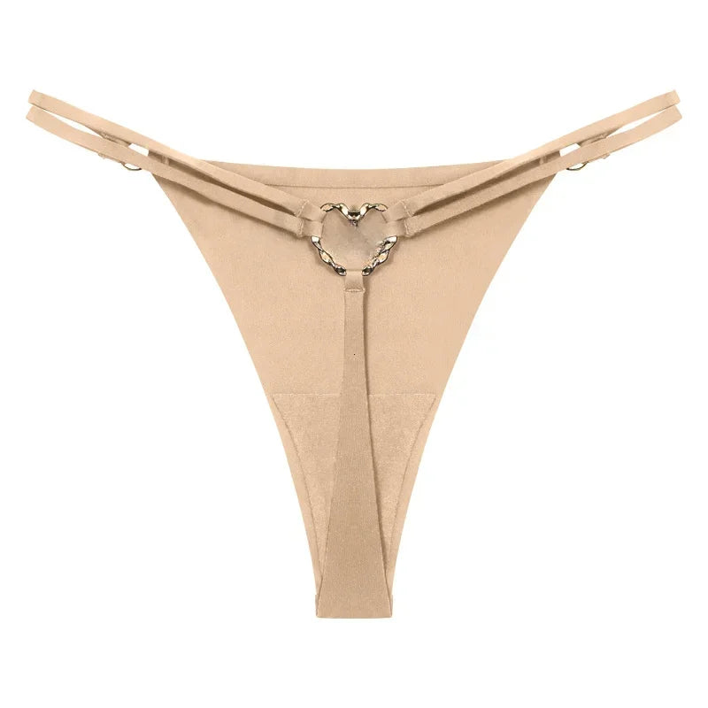 Perizoma sexy a vita alta con doppia fibbia "Love" – Slip minimalisti con cinturini sottili per un look seducente e traspirante