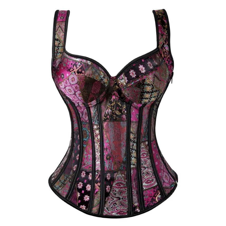 Corsetto Steampunk Overbust Donna – Bustier Modellante Push Up Vintage