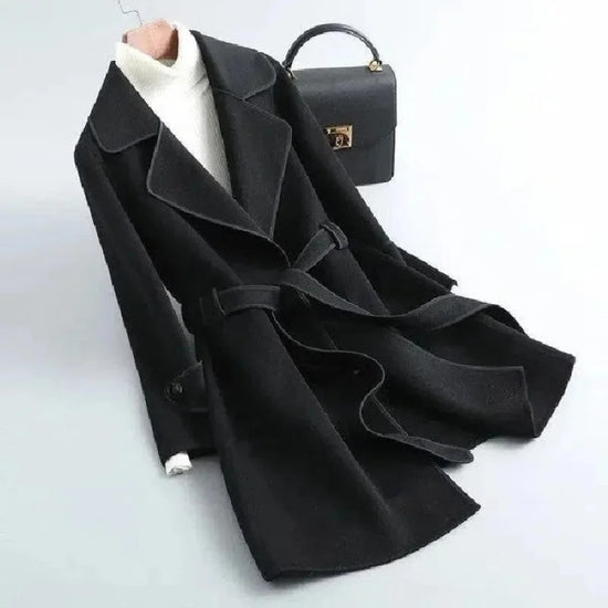 Cappotto donna doppio lato in lana – Korean style mid-length double-sided wool coat inverno 2025