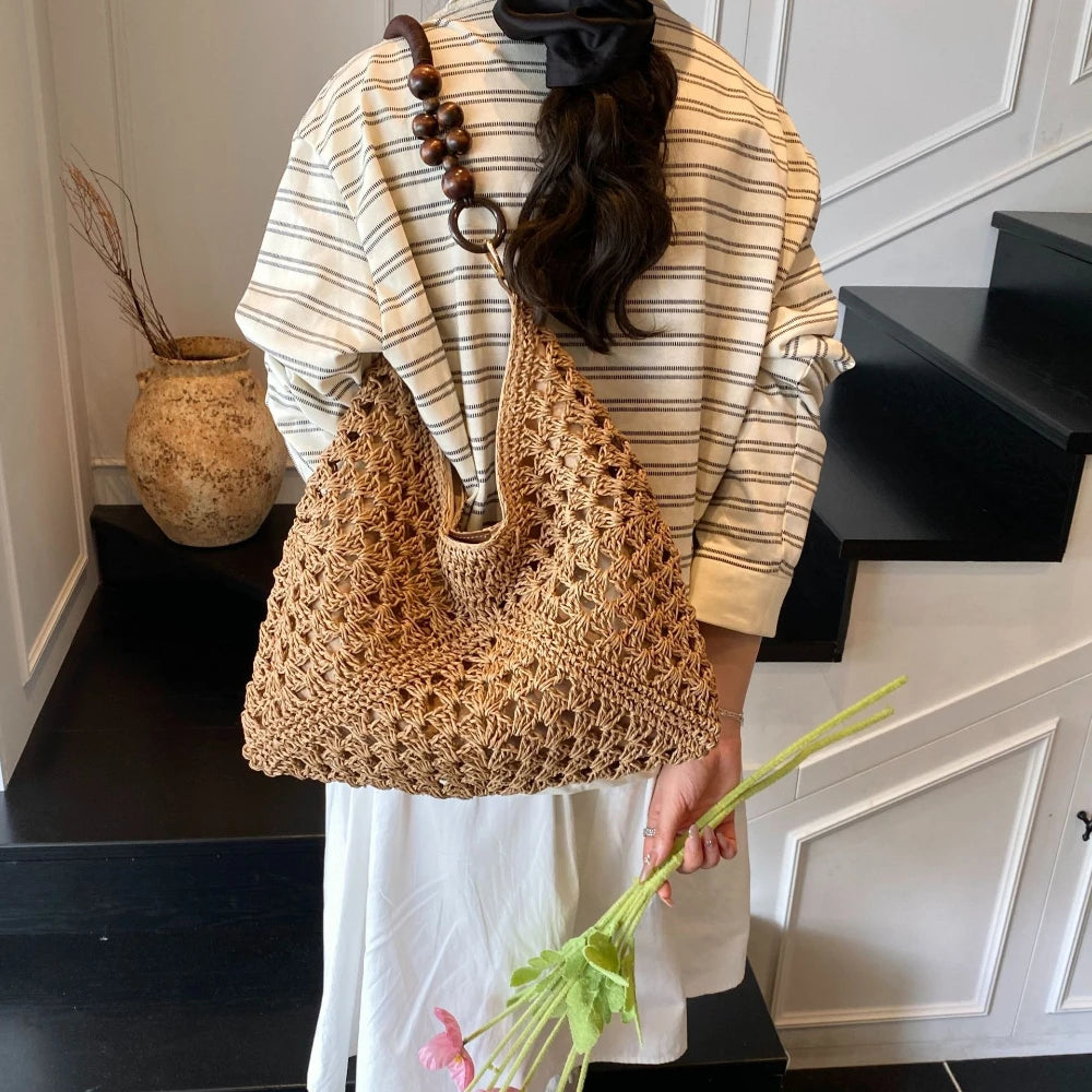 Borsa Tote Donna in Paglia Intrecciata – Shopper Estiva Capiente