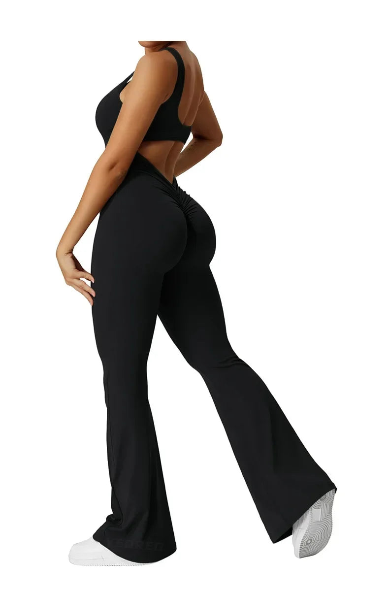 Tuta yoga intera seamless donna – Body atletico con schiena a U, modellante, da allenamento ad alto impatto