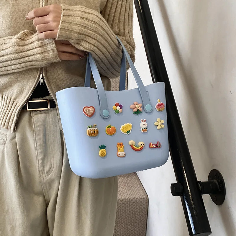 Borsa Mare Colorata Impermeabile – Cestino Estivo Donna Multicolore per Spiaggia e Piscina