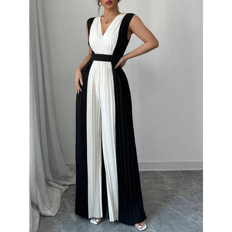 tuta donna scollo a V per ufficio e party chic