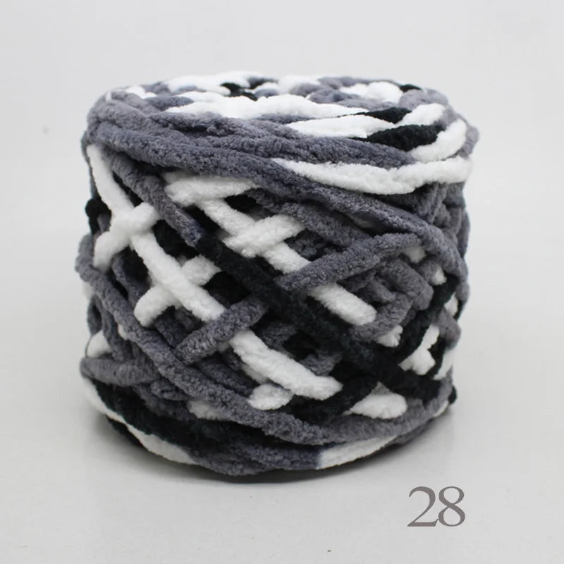 Set 4 pezzi filato chenille cotone 400 g – morbido “ice strip” per coperte, sciarpe e lavori fai-da-te