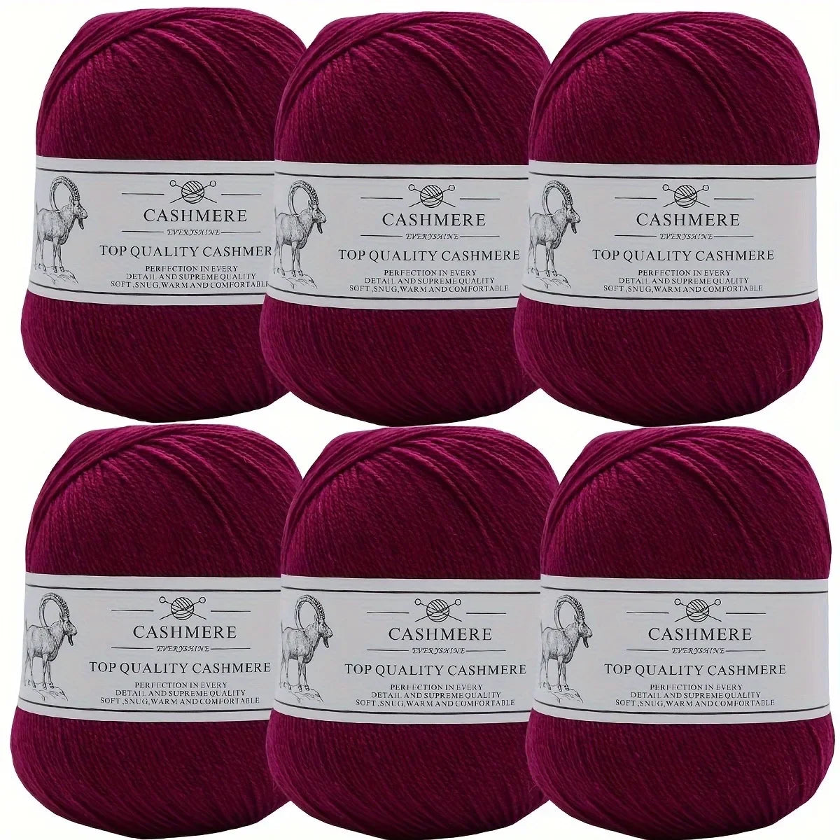 Set 6 gomitoli filo cashmere donna – Lana alta qualità per maglioni, sciarpe, cappelli e progetti fai-da-te