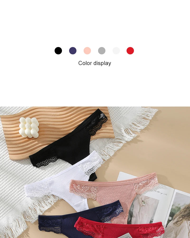 Set 3 pezzi G-string donna in cotone antibatterico – mutandine vita bassa traspiranti e asciugatura rapida, underwear comfort quotidiano