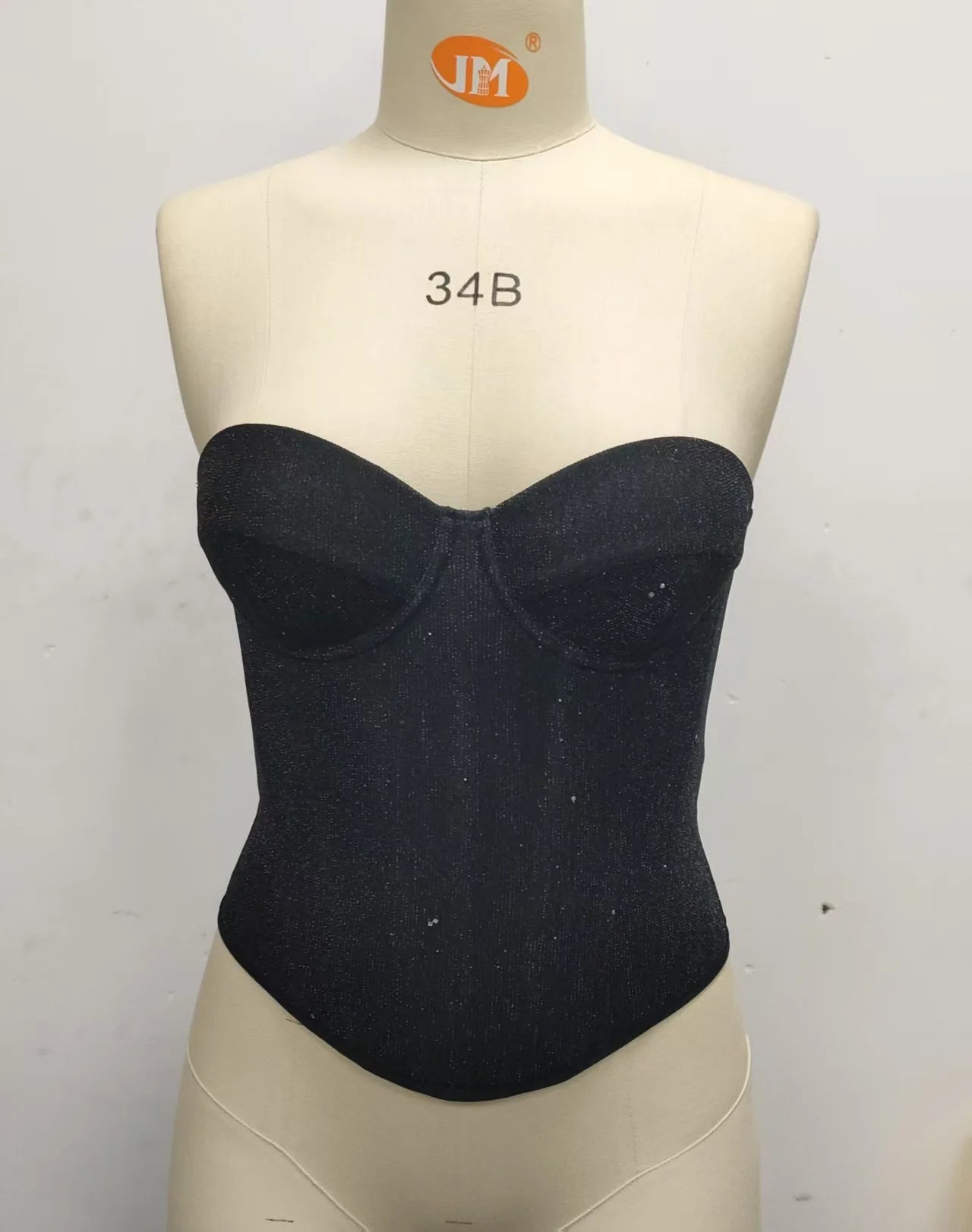 Top Corsetto Nero con Paillettes – Bustier Sexy Modellante
