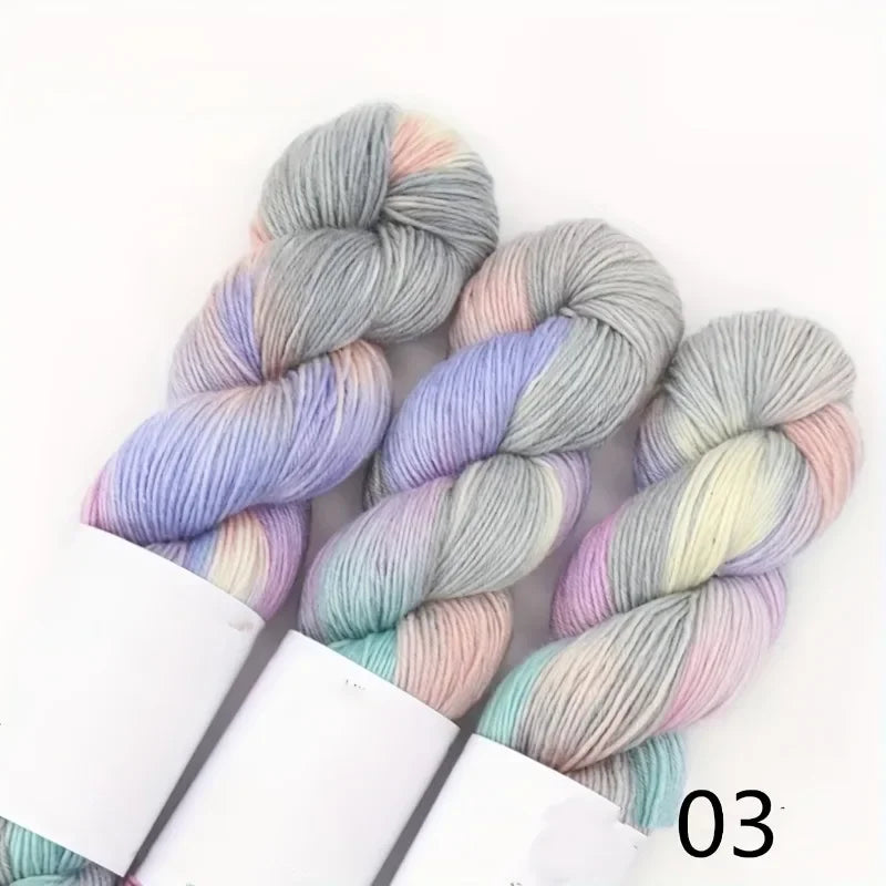 Set 3 × 100 g Lana Multicolore Sfumata – Filato Gradient per Maglieria e Uncinetto