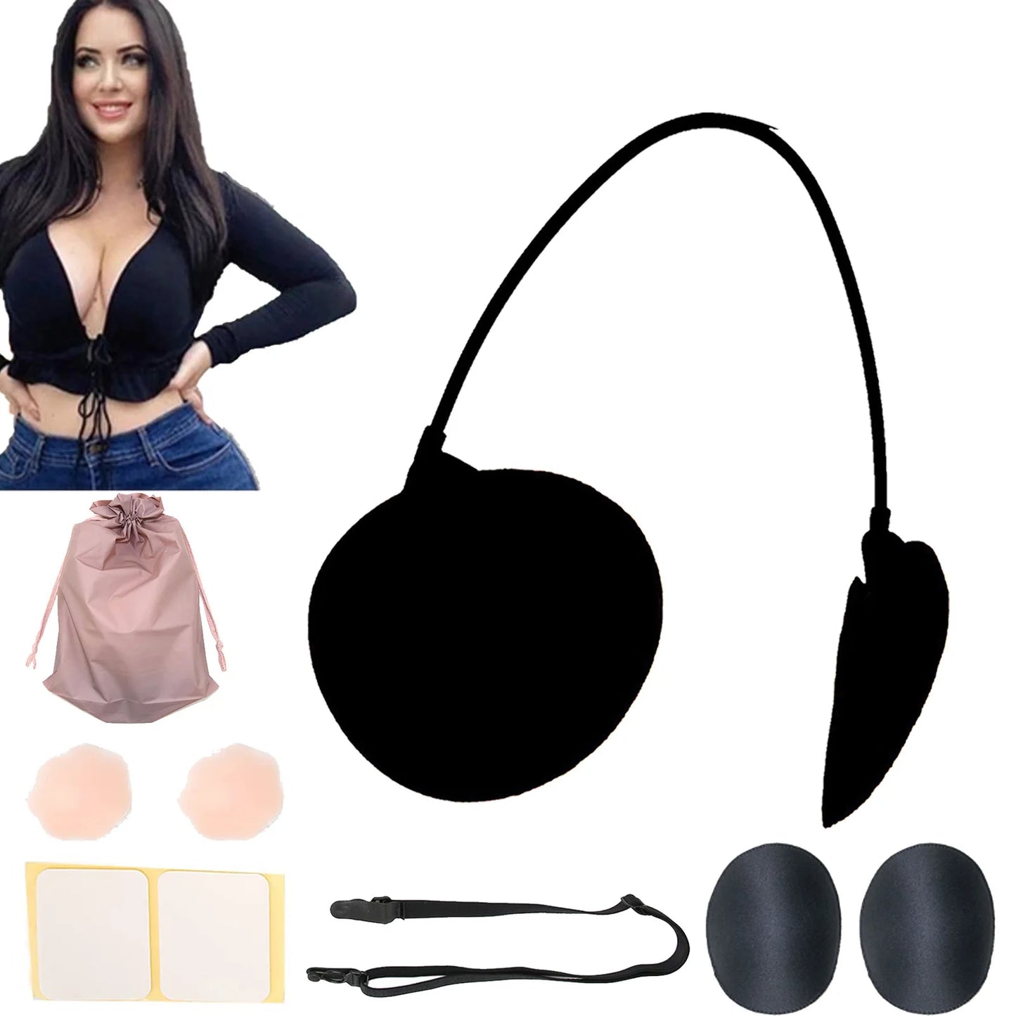 Reggiseno Invisibile Push-Up Senza Spalline Autoadesivo – Effetto Lifting per Abiti Eleganti