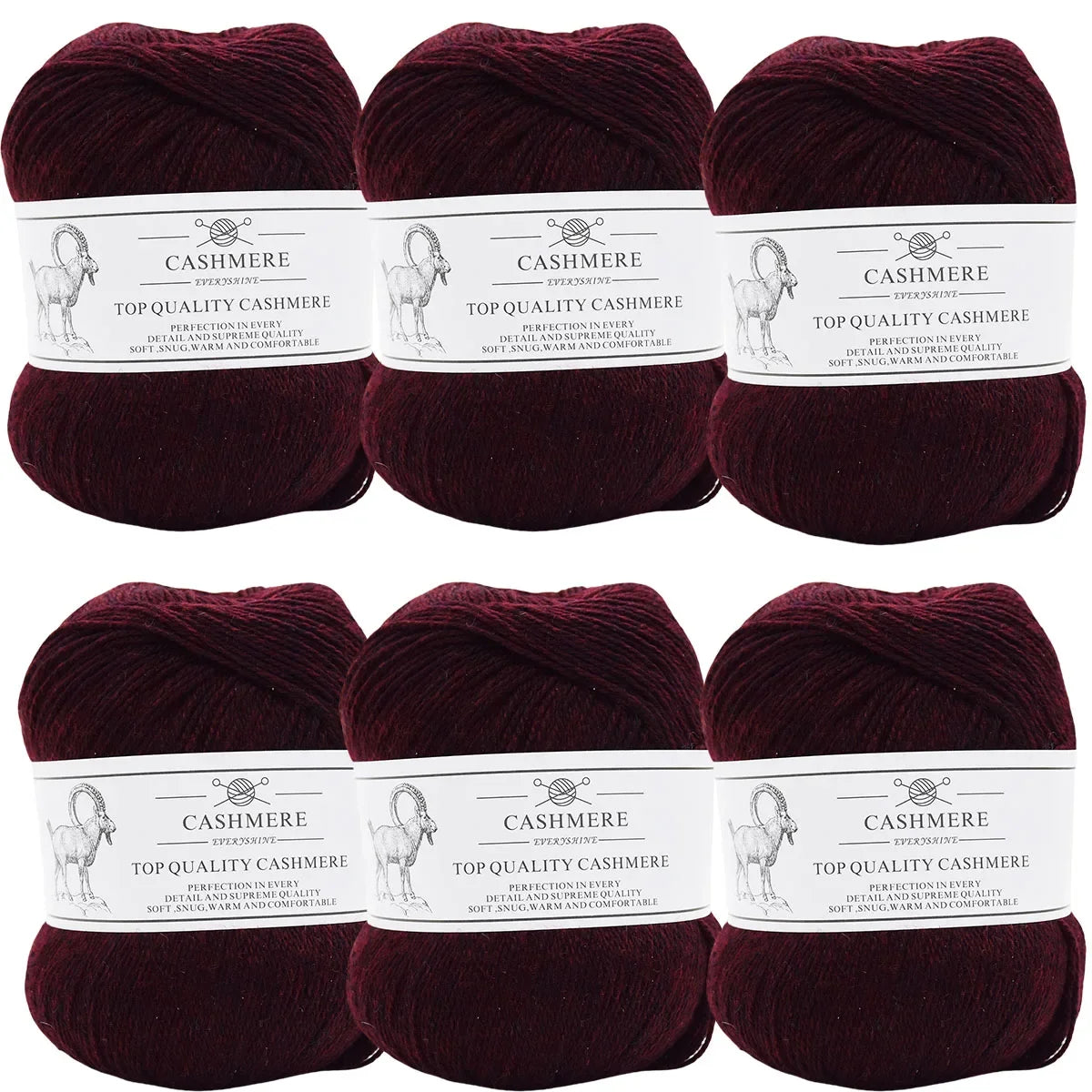 Set 6 gomitoli filo cashmere donna – Lana alta qualità per maglioni, sciarpe, cappelli e progetti fai-da-te