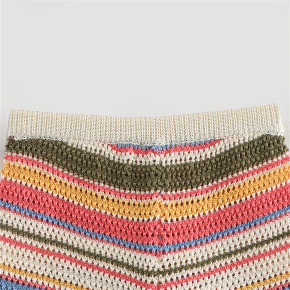 Co-ord donna 2025 – Cardigan rigato a maniche corte e shorts in coordinato