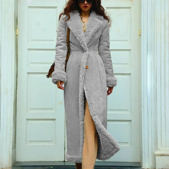 Cappotto invernale donna 2025 – lungo in misto lana e cotone, giacca imbottita spessa anti-freddo