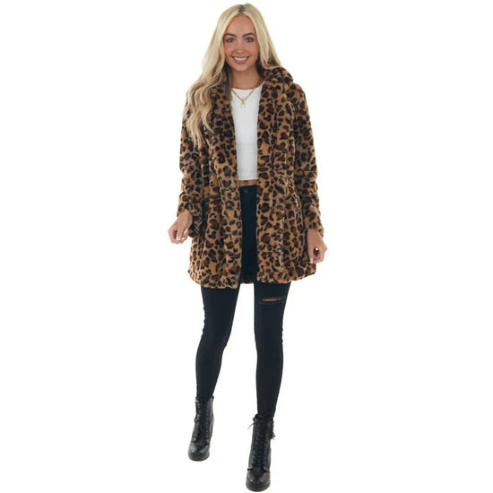 Cappotto donna oversize leopardo – abbigliamento autunno/inverno 2025, stampa leopardata, vestibilità ampia, top casual