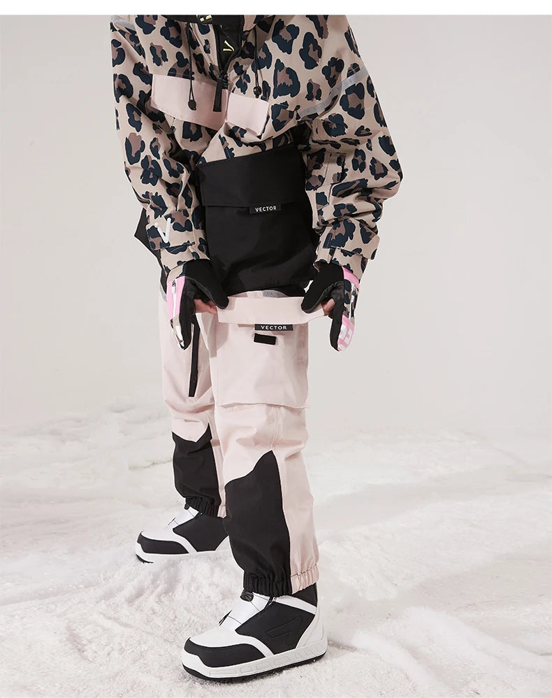 Tuta da sci unisex con cappuccio e dettagli riflettenti – giacca imbottita, impermeabile e termica per sport invernali