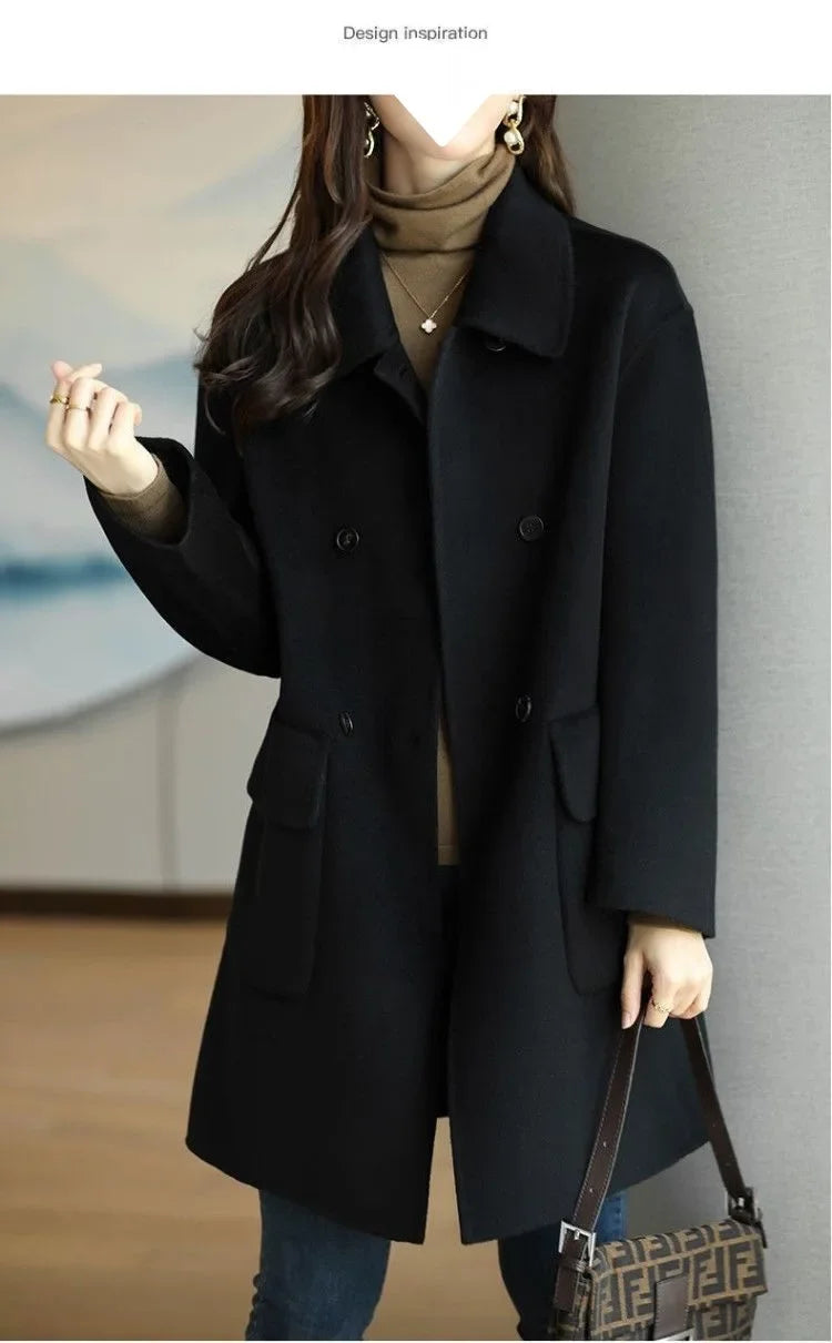 Cappotto in lana spesso donna 2025 ‒ giacca lunga oversize, outerwear loose autunno/inverno