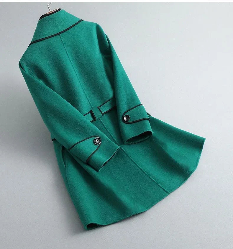 Cappotto donna doppio lato in lana – Korean style mid-length double-sided wool coat inverno 2025