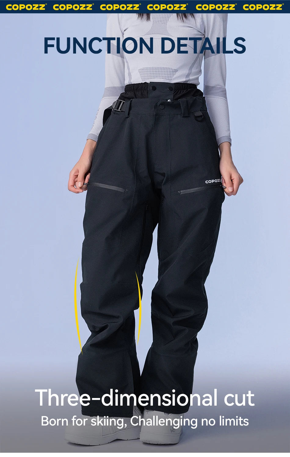 Pantaloni da sci unisex 3L impermeabili e antivento 2025 – snow-pants tecnico da snowboard e montagna