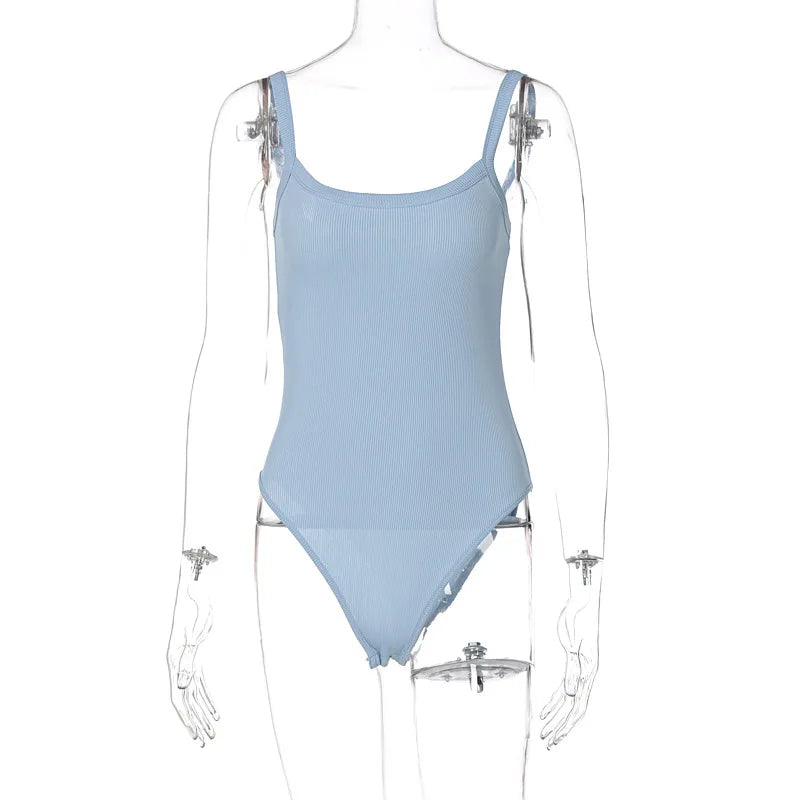 Bodysuit bianco body con senza spalline – aderente sexy da donna