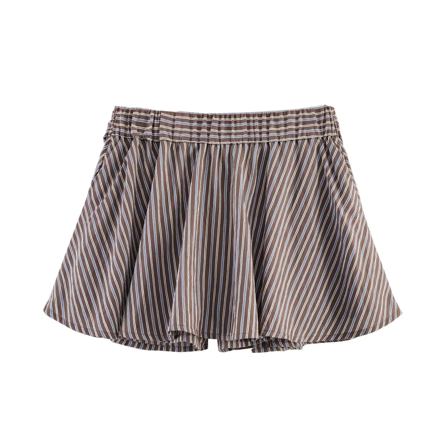 Shorts Donna a Righe Vita Alta – Pantaloncini Loose Estivi