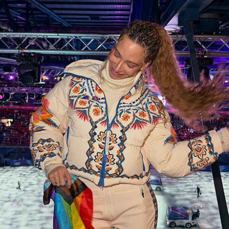 Tuta da neve donna con cappuccio, bianca o fantasia