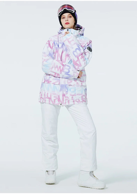 Tuta da sci donna impermeabile e antivento 2-pezzi – giacca + pantaloni snowboard invernale 2025, windproof & waterproof