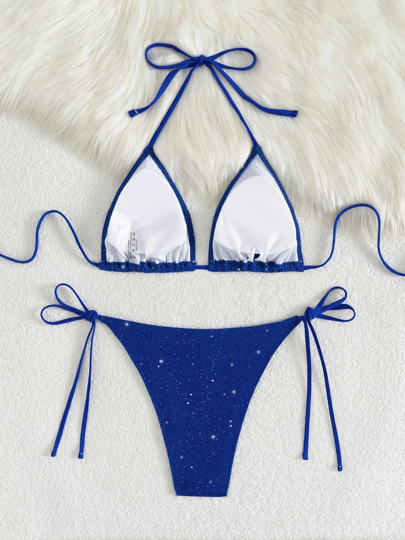 Bikini Nero con Paillettes – Costume Sexy Push Up Brillante