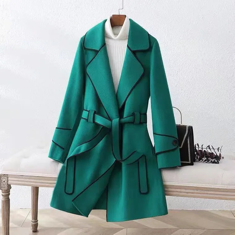 Cappotto donna doppio lato in lana – Korean style mid-length double-sided wool coat inverno 2025