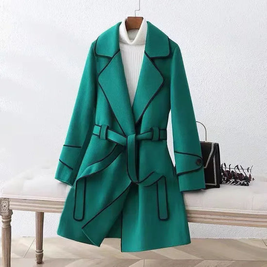Cappotto donna doppio lato in lana – Korean style mid-length double-sided wool coat inverno 2025