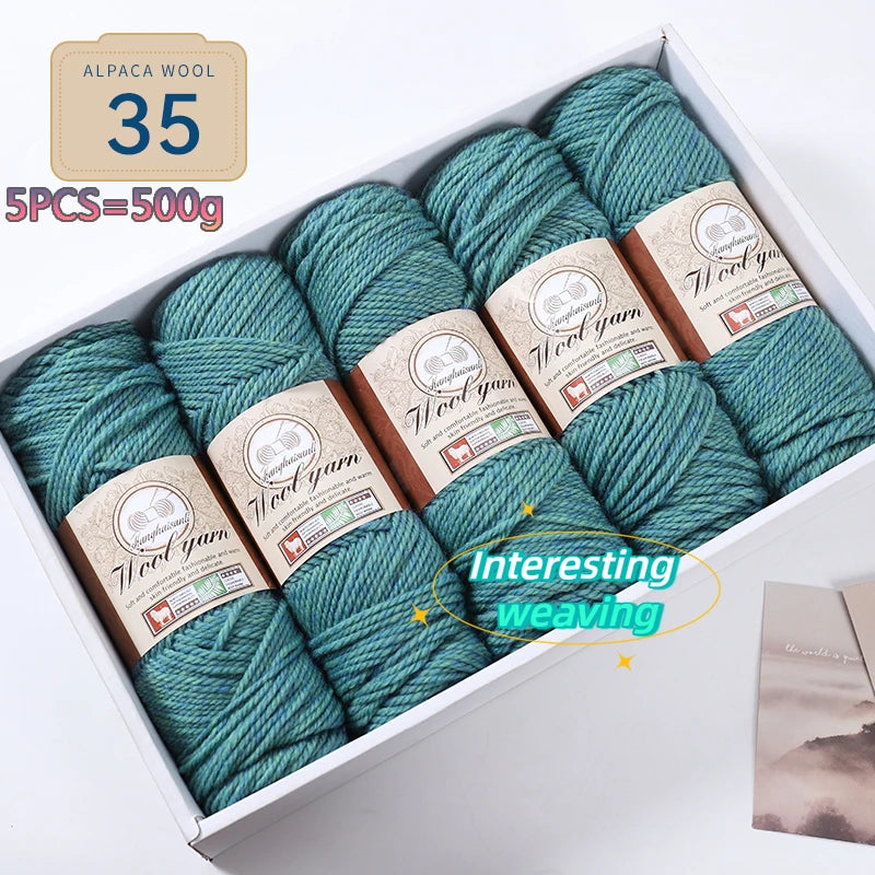 Set 5 gomitoli filato spesso alpaca 500 g – yarn grosso per maglioni, cappotti e crafting inverno