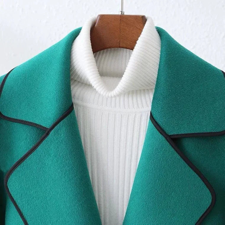 Cappotto donna doppio lato in lana – Korean style mid-length double-sided wool coat inverno 2025