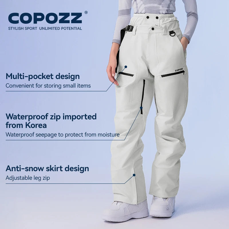 Pantaloni da sci unisex 3L impermeabili e antivento – snow-pants tecnico da snowboard e montagna