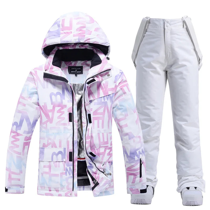 Tuta da sci donna impermeabile e antivento 2-pezzi – giacca + pantaloni snowboard invernale 2025, windproof & waterproof