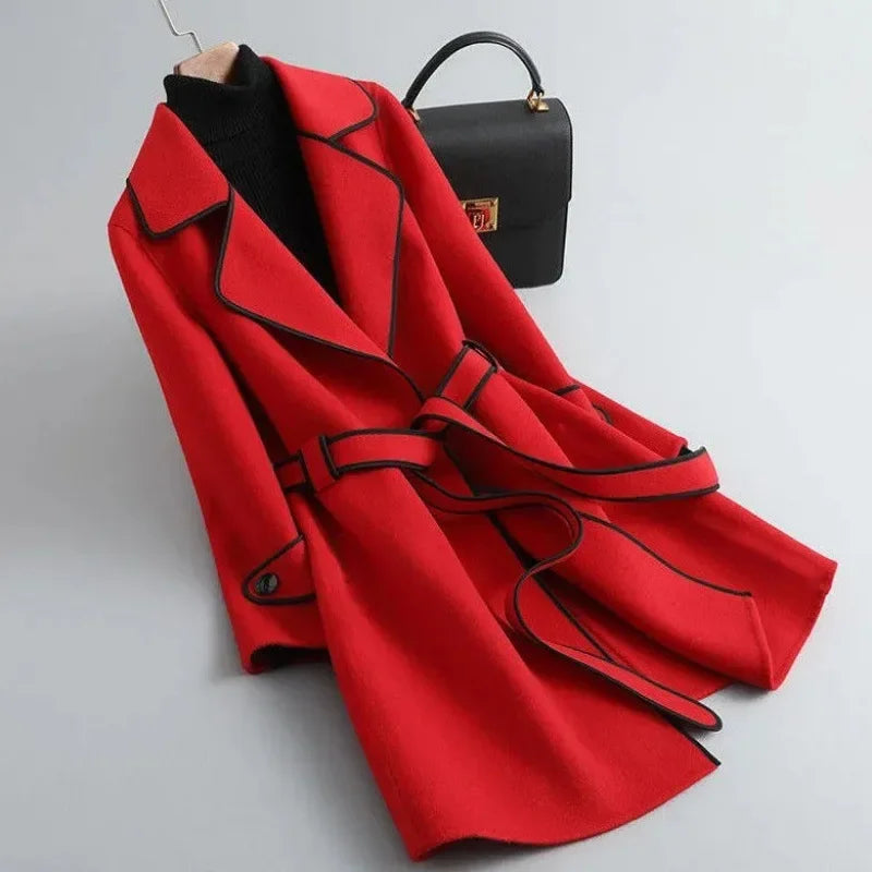 Cappotto donna doppio lato in lana – Korean style mid-length double-sided wool coat inverno 2025
