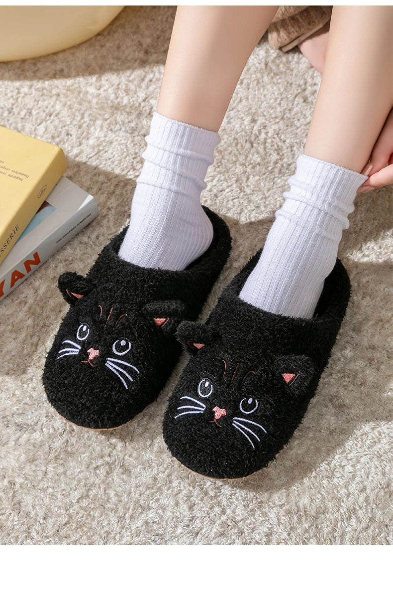 Pantofole Peluche Gatto Unisex per Casa, Invernali, Antiscivolo, Morbide e Calde