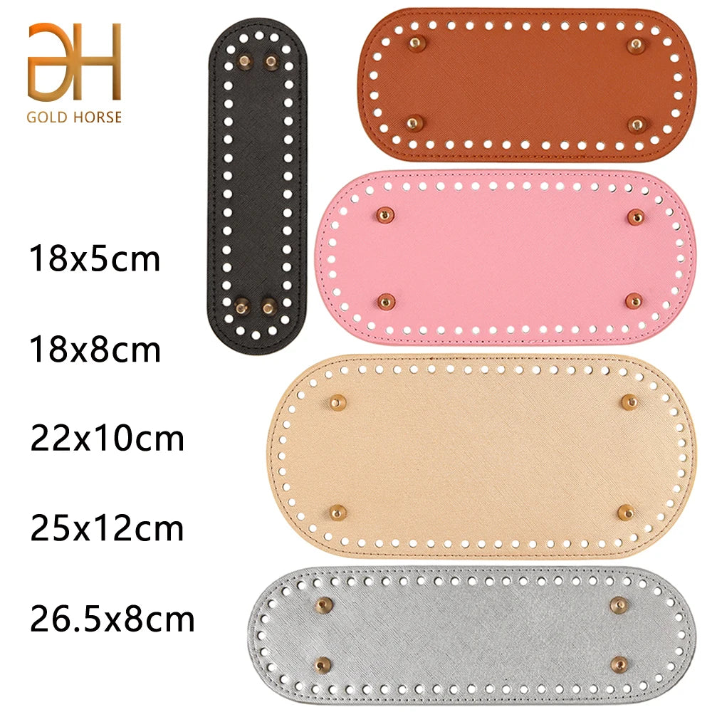 Fondi in PU Leather per Borsa DIY – 5 Taglie, Base Porta Borsa da Cucire per Borse all’Uncinetto, Parti Accessori Fai-da-Te