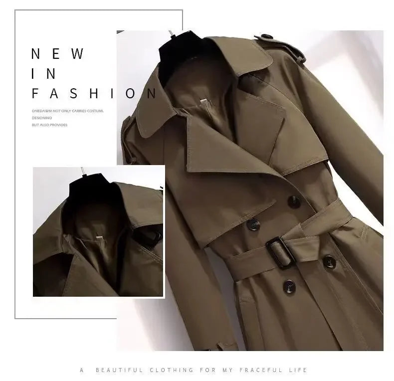 Cappotto lungo donna 2025 – giacca British style a lunghezza media con cintura, effetto snellente e versatilità quotidiana