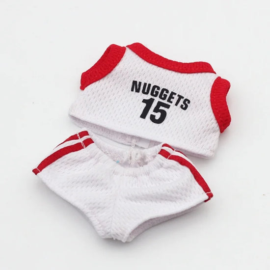 Set di abbigliamento sportivo per bambola Labubu da 17 cm – Divisa da calcio e da basket