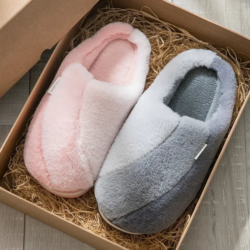 Ciabatte indoor unisex 2025 – suola alta in cotone, antiscivolo, pelose e super calde