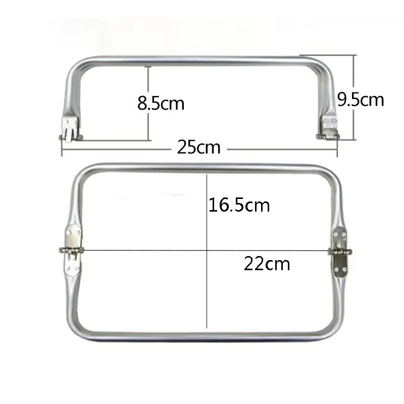Set 10 Chiusure in Alluminio Argento per Borse Uncinetto – Chiusura a Scatto per Pochette, Clutch e Doctor Bag (16-40 cm)